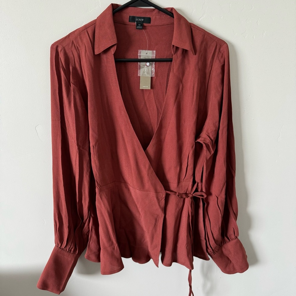 J. Crew Long Sleeved True Wrap Blouse